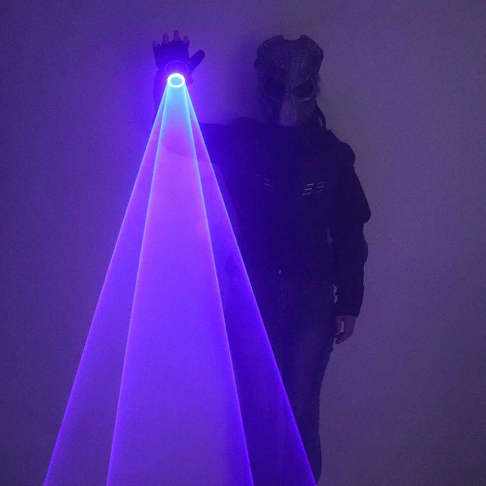 Blue Auto Rotating Laser Gloves Finger Lamp Whirlwind Handheld Tunnel Effect LED Lighting Gloves DJ Dancing Club Party Supplies W250528
