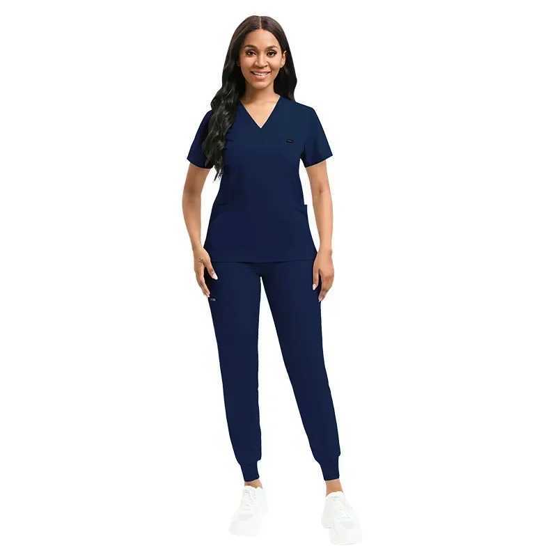 Multicolor Unisex Short Slved Pharmacy Nurse Uniform Hospital Doctor Workwear Oral Dental Surgery Uniforms Medical Scrubs Sets X2505281