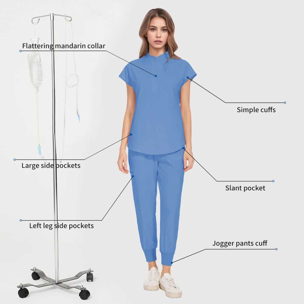 Fashion Clinical Surgical Uniforms Medical Scrubs Uniforms Sets Women Hospital Working Clothes Nurse Accessories Dental Workwear X2505281