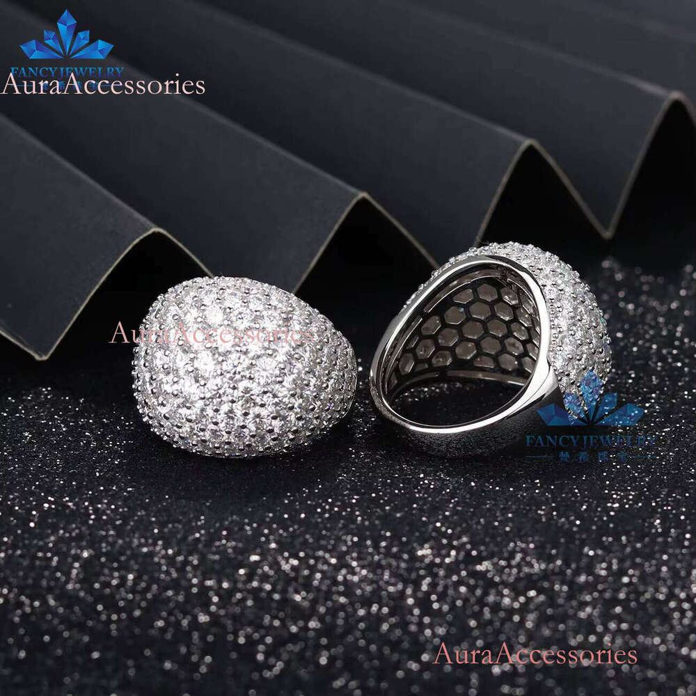 Lab-Grown Melee VVS IGI Certificate D E Color Engagement Hip Hop Synthetic Dia S Sier Ring