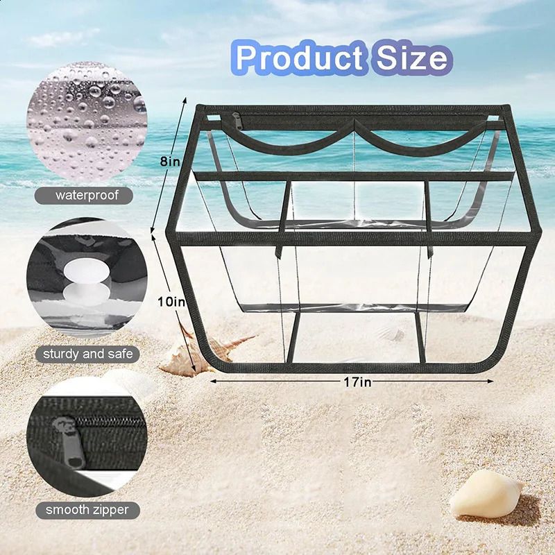 Waterproof Clear Beach Bag Organizer for Bogg Bag L-XL Accessories Organizing Your Bags and Divide Space Extra Large Storage
