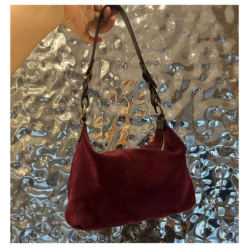 New Women's Niche Design Top Layer Matte Cowhide Baguette High-end Handbag Shoulder Underarm Bag