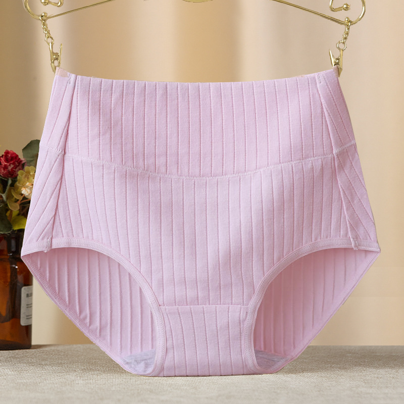 Factory wholesale high waist belly women's underwear women's comfortable plus size hip cotton breathable briefs