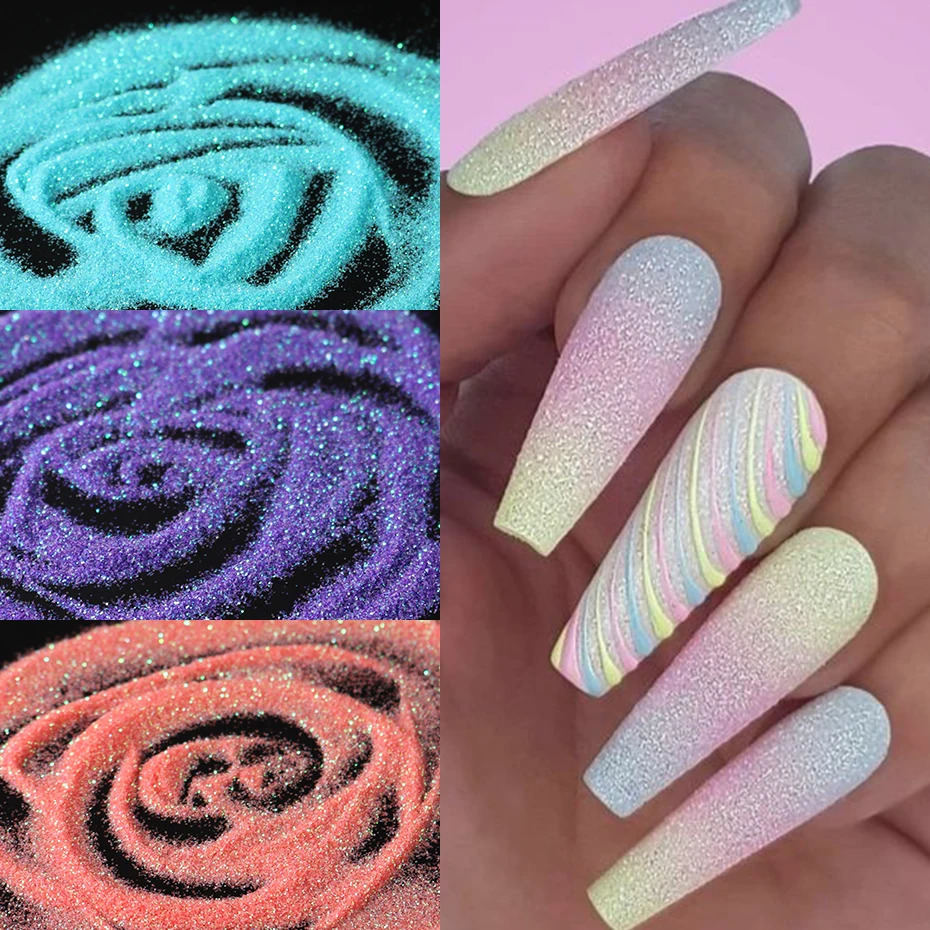 Shiny Sugar Powder Epoxy Resin Pigment Iridescent Colored Luminous Sand Resin Sequins Glitter Crafts For Silicone Mold Filler 250523