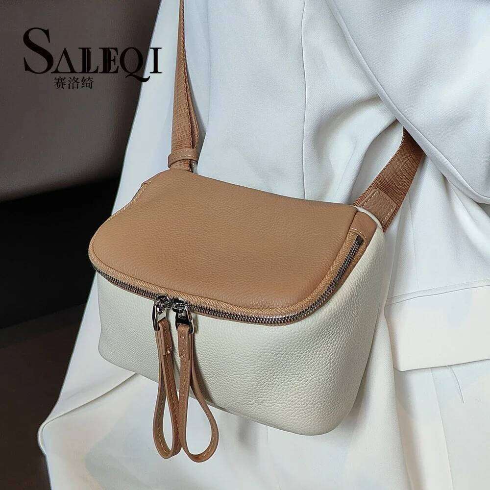 New Chest Soft Leather Waist Versatile Casual One Shoulder Crossbody Bag Trendy High end Feeling genuine leather