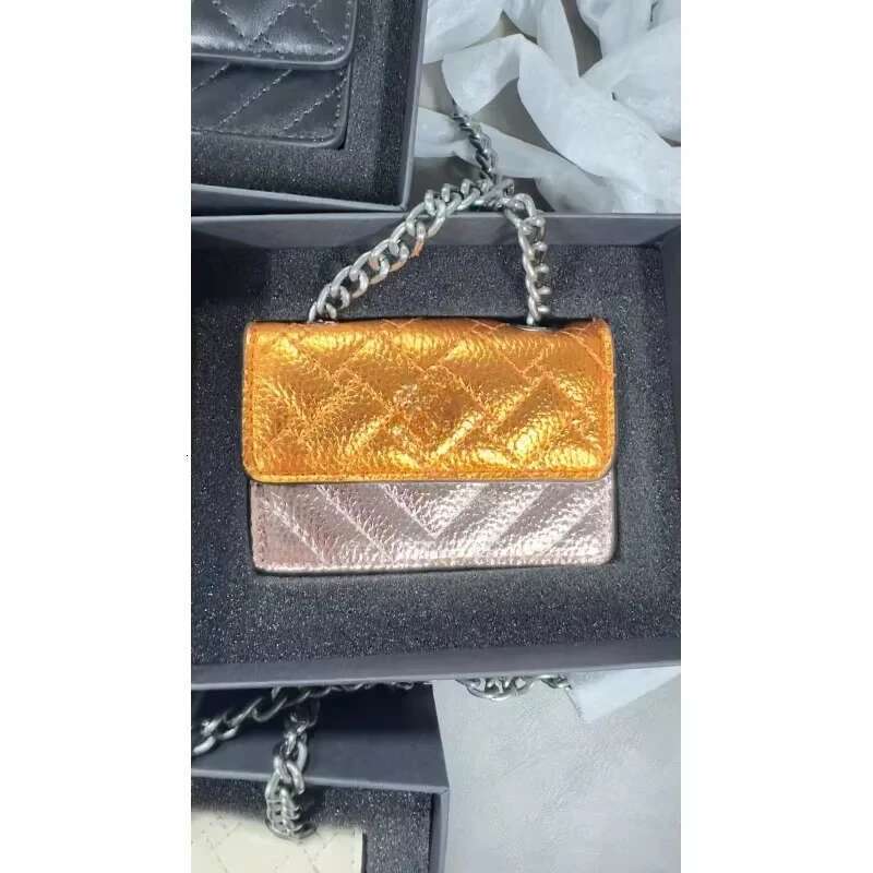 K G Eagle Head Mini Thread Color Block Glossy Surface Card Holder One-Shoulder Crossbody Chain Bag For Women