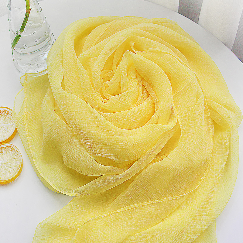 K850 New solid color crocodile wrinkled oversized silk scarf for women all-match beach towel travel scarf sunscreen shawl wholesale women