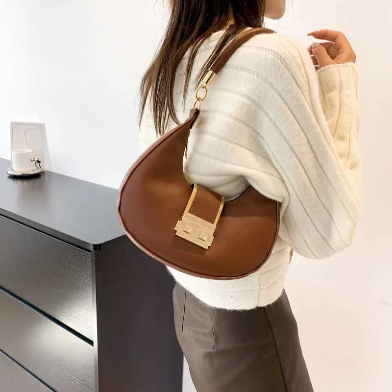 PU Solid Color Single Shoulder Womens Bag Versatile Underarm Bag Y250528