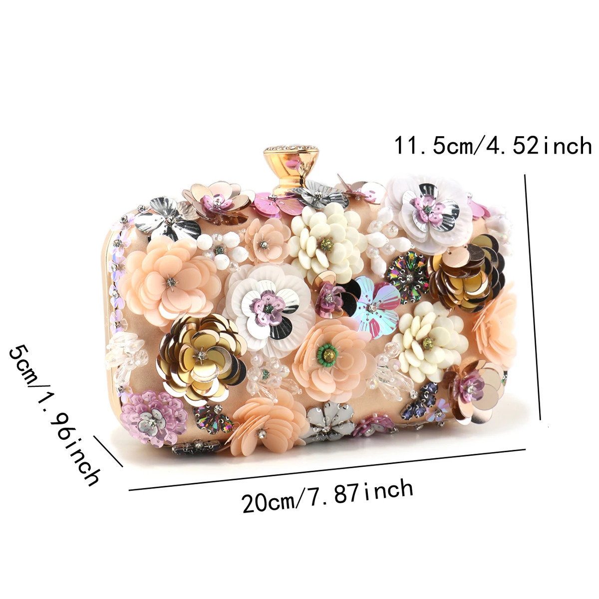 Fashion Women Bags Flower Diamonds Embroidery Small Clutch Lady Handbags Evening Bags Arrival Chain Shoulder Purse 250526