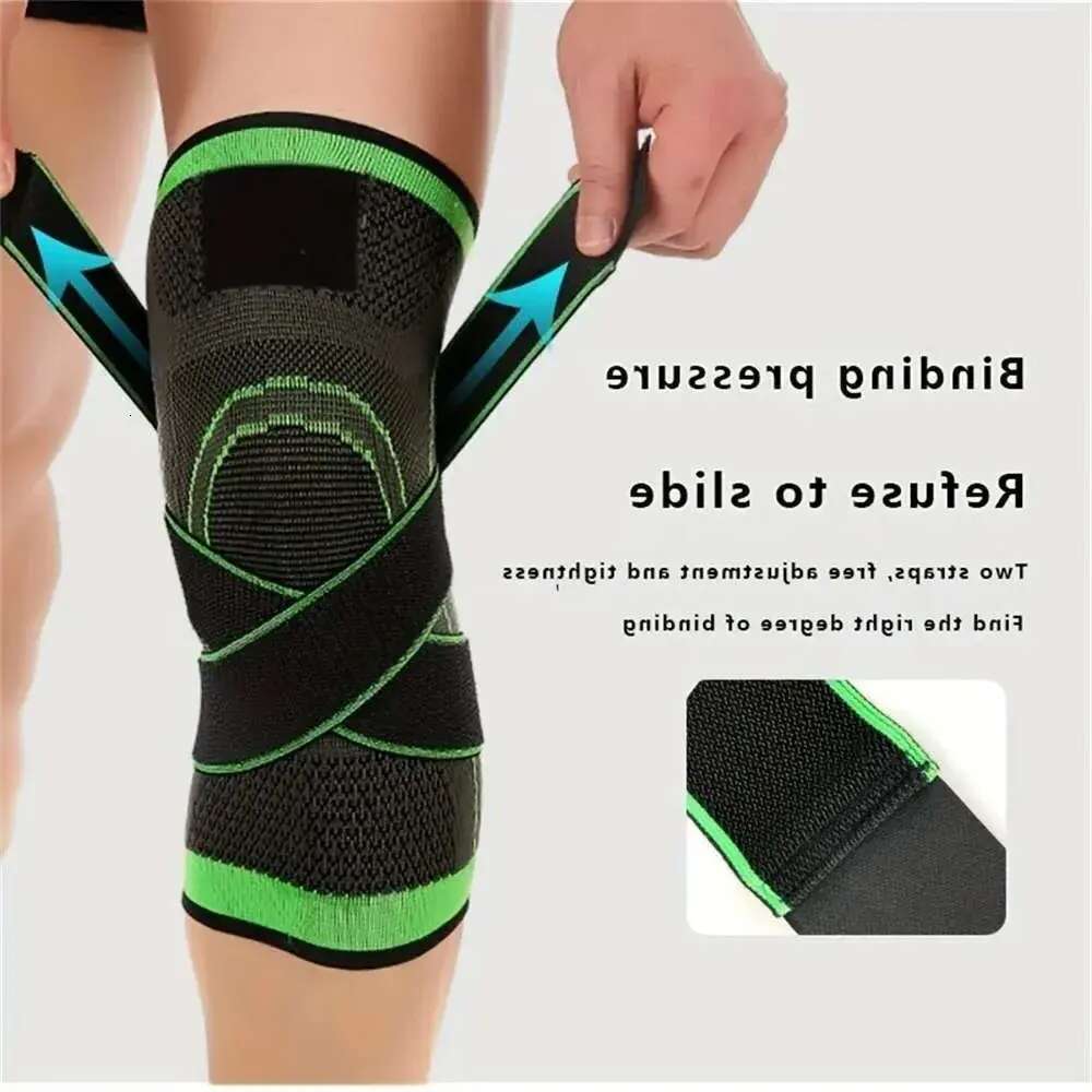 1PC Sports Men Pressurized Elastic Knee Pad Support Fiess Gear Basketball Volleyball Brace Tennis Cycg Protector