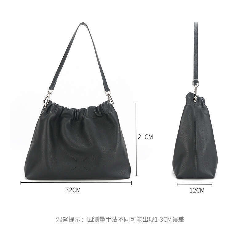 Niche Wrinkled Cloud Tote High-end Commuter Shoulder Bag First Layer Cowhide Crossbody Women's New Korean Style Underarm