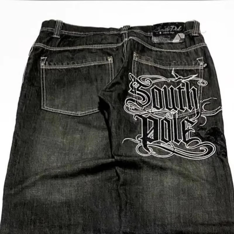 American Y2K Baggy Wide Leg Black Jeans Overszied Women Street Casual Joker Denim Pants Couple Jeans Vintage Streetwear 250526