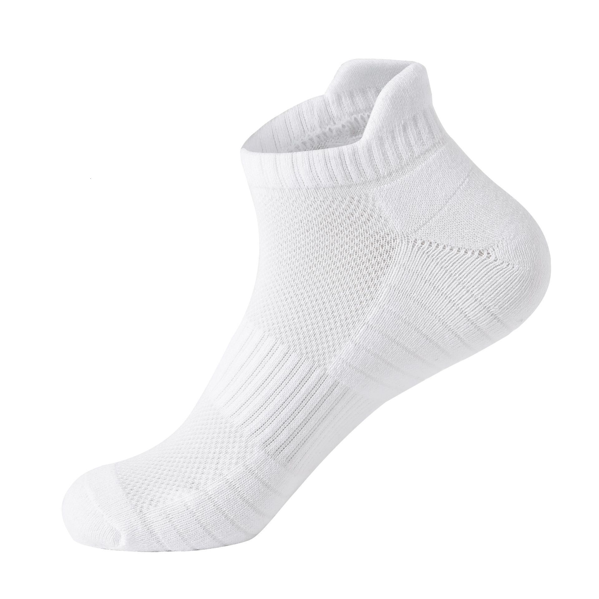 Men's Solid Color Cotton Sports Running Thickened Terry Bottom Mesh Breathable Deodorant Short Tube Socks
