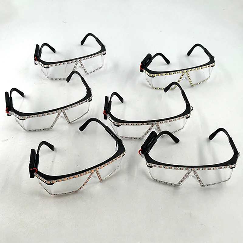 LED Light Conjoined Sunglasses NightClub Concert Masquerade Stage Performance Props LED Cool Transparent Glasses DJ Sunglasses W250528