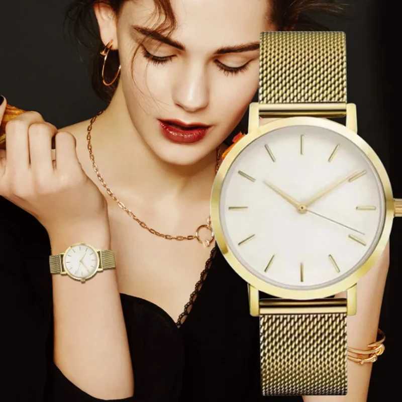 Top Brand Womens Watches Luxury Metal Mesh Simple Quartz Watches Fashion Elegant Rose Gold Ladies Wristwatch Clock Reloj Mujer XJ250527