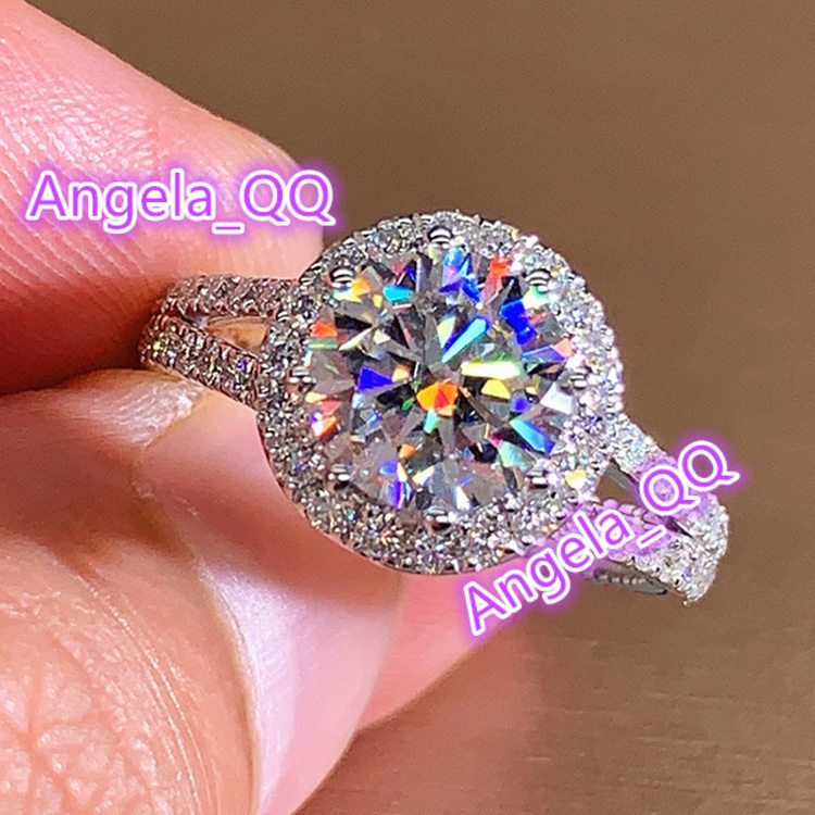 2025 New Light Luxury Bridal Gold Plated Rings Romantic Diamond Rings Round Wedding Rings for Women