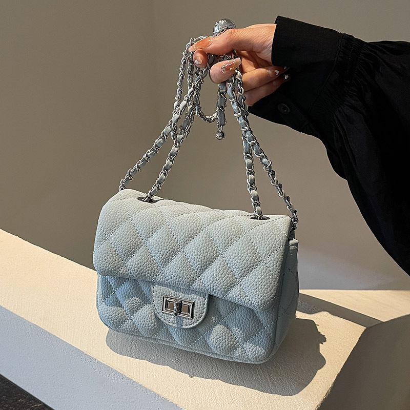 Women's Handbag Free Shipping Designer Bag Luxurious Small Fragrance Style Diamond Grid Embroidery Thread Small Square Bag Premium Chain Shoulder