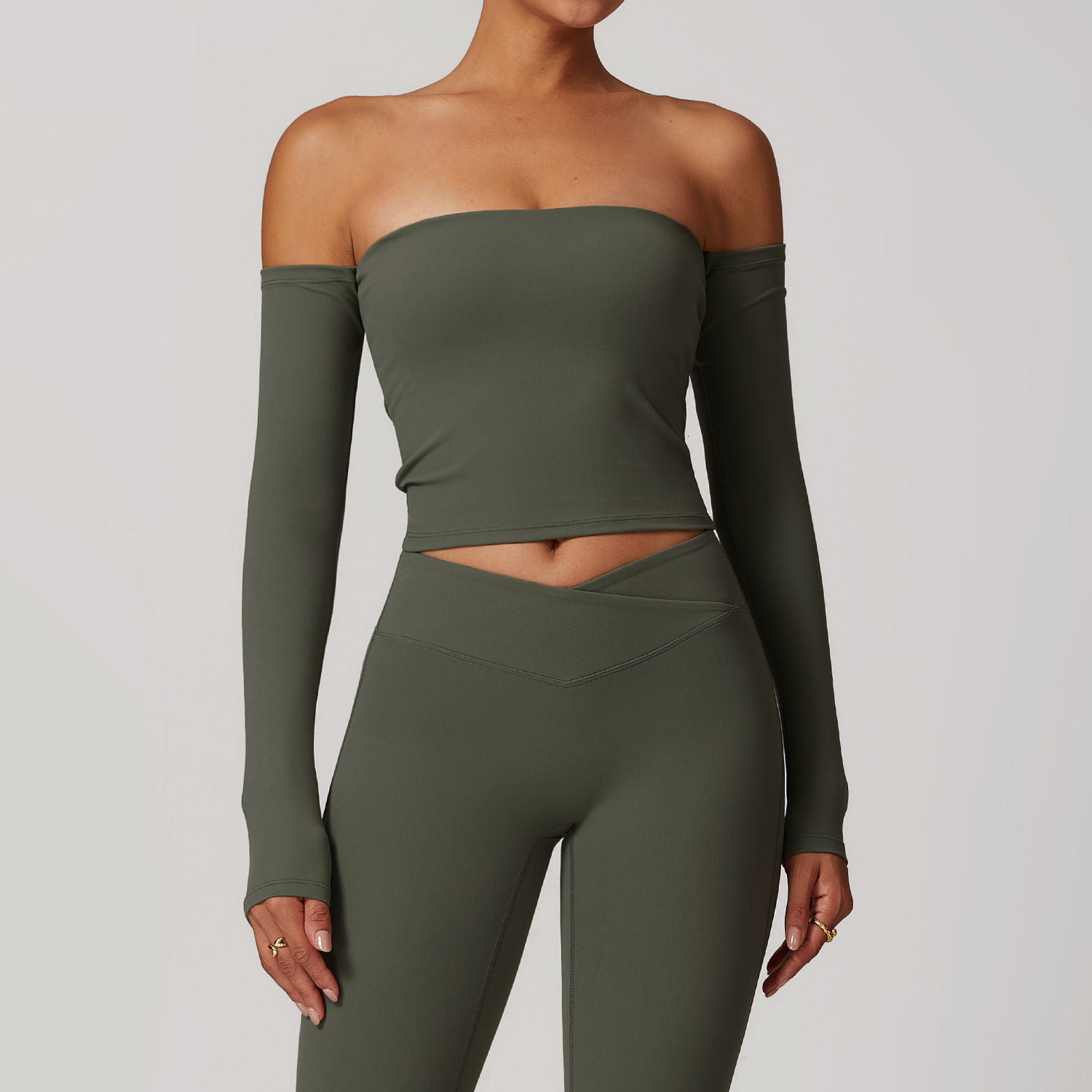 Yogawomen Sets Exchanges Long Sleeve Yoga Top For Women Brushed Tight Fitness Outerwear Sports Shirt Running 2 Piece Set Women Designer