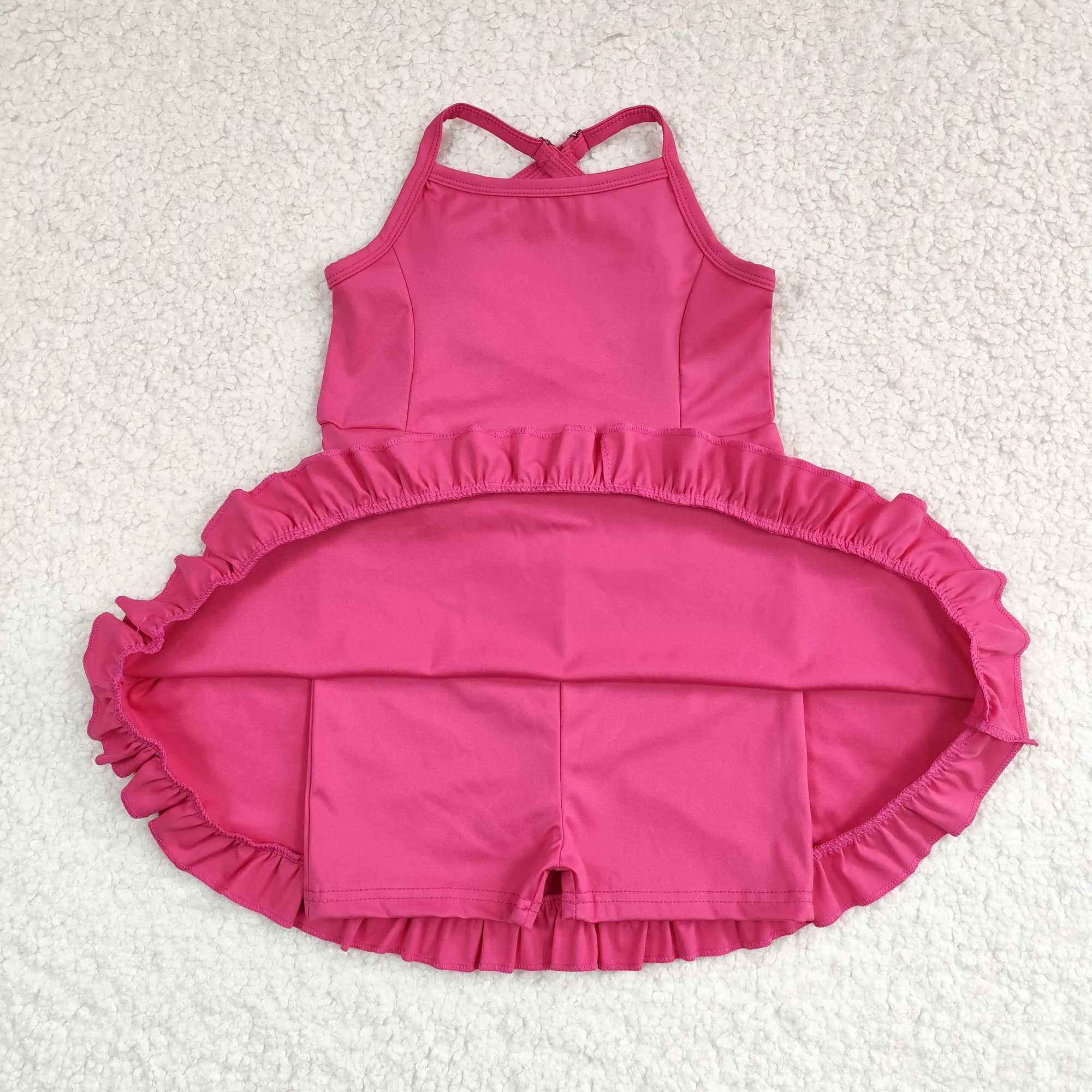 Summer Baby Girl Bows Skorts Toddler Infant Knee Length Dress Kids Children Sleeveless Yoga One Piece Strap Clothes X250528