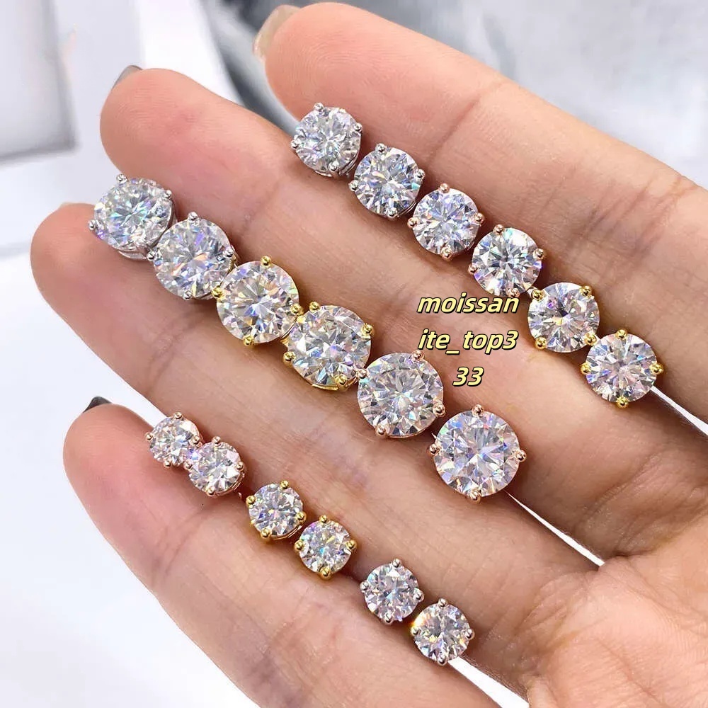Screwback earring 3mm-13mm piercing jewelry 4 prongs set CVD HPHT lab grown stud in VVS1 radiant