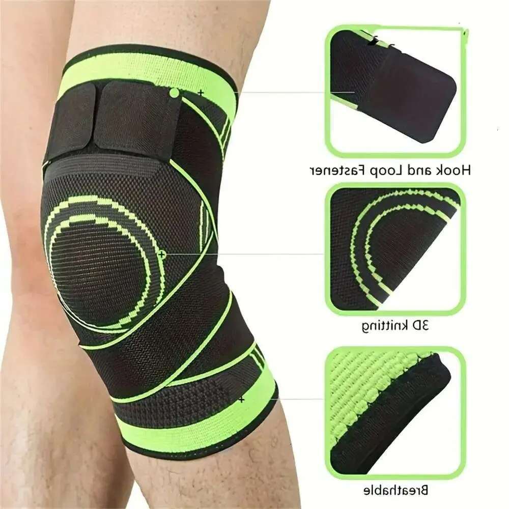 1PC Sports Men Pressurized Elastic Knee Pad Support Fiess Gear Basketball Volleyball Brace Tennis Cycg Protector