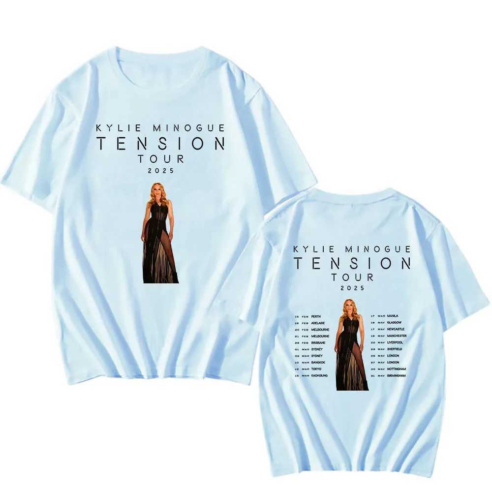 Famous Singer Print Tshirt Kylie Minogue Tension Tour 2025 T-shirt Cotton Summer Men/Women T-shirt Ropa Hombre Graphic Clothes X250528