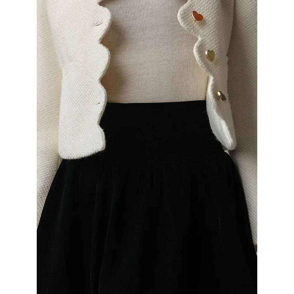 Chic Colorful Buttons Jacket For Women Fashion Solid Irregular Collar Long Sleeve Loose Coat Lady Fall Causal Commuter Wear