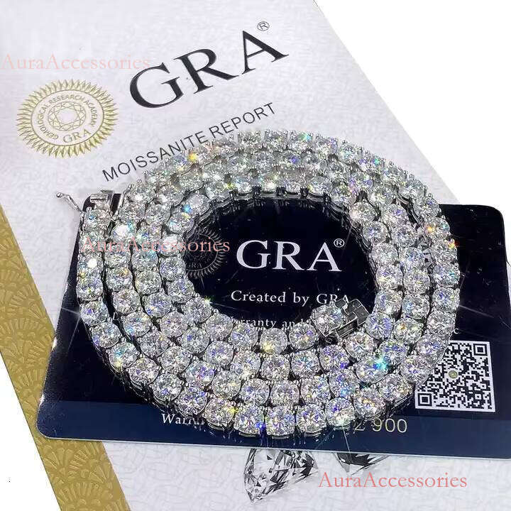 Wholesale Sterling Sier Moissanite Tennis Chain D VVS Pass Dia Test Elegant Bracelet & Bangle Design
