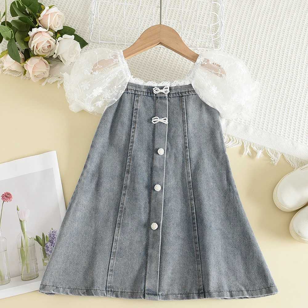 Bear Leader Summer Girl Princess Dresses Childrens Embroidery Three Dimensional Flower Lace Mesh Dress 2-6 Years X250528