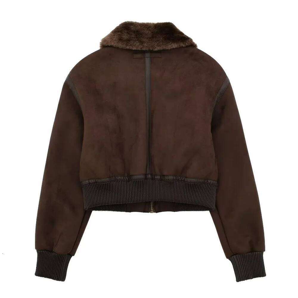UNIZERA Autumn and Winter New Women's Casual Standing Neck Contrast Strap Decoration Loose Double sided Jacket Coat