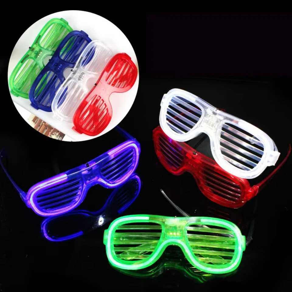 Wholesale Party Supplies Props LED Light Up Glasses Christmas Halloween Party Shutter Shades Glow Glasses LED Party Sunglasses W250528