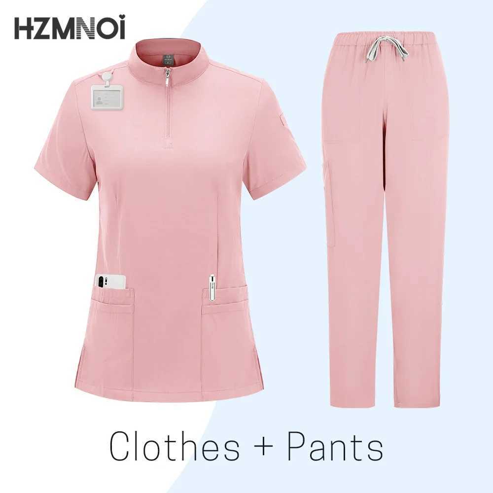 Surgery Scrubs Shirt Short Slve Pet Shop Doctor Nurse Nursing Uniform Set Women Workwear Scrub Tops+pant Medical Uniform X250528