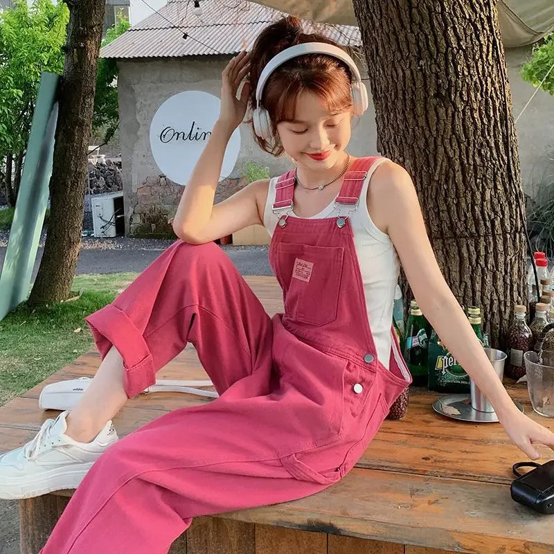 ZMZBCH Womens Spring and Summer Age Reducing Jeans Denim Straps Pants Net Red Loose Slim Versatile Clothing 250516Z