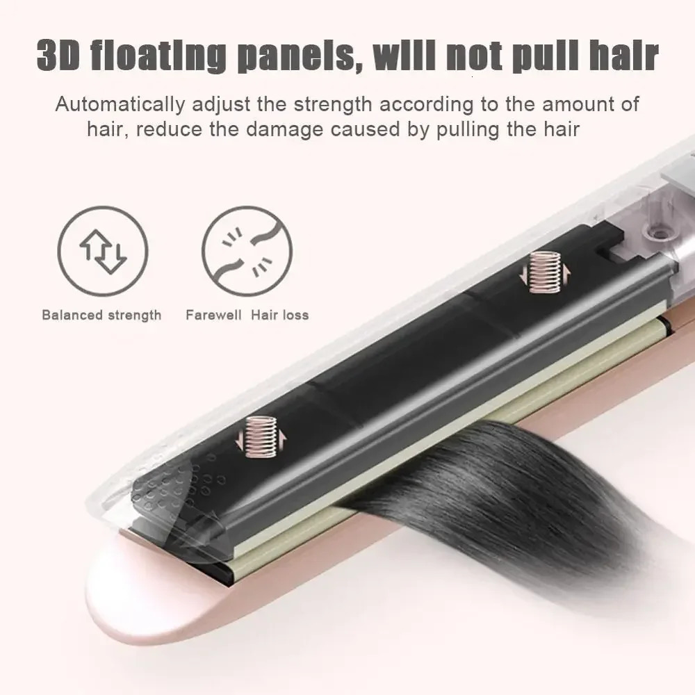 Mini 2 in 1 Hair Straightener Flat Iron Tourmaline Ceramic Splint Straightening Curling Tool Portable Curling Iron Small Hair 250522
