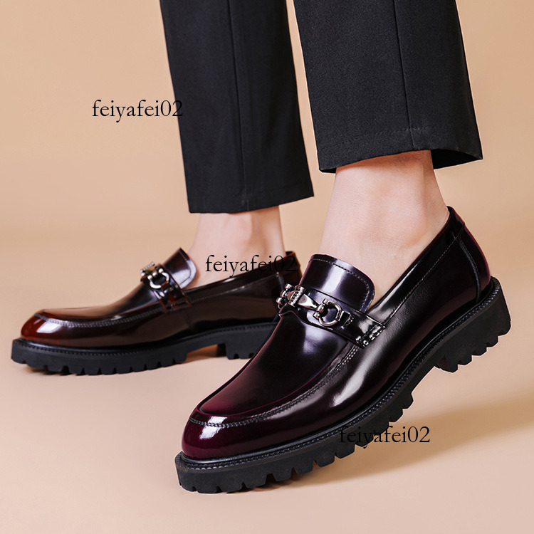 Designer shoes HPIOPL Slip-On 5507 Ma Jie Buckle Loafers Polished Men's Leather Shoes 69
