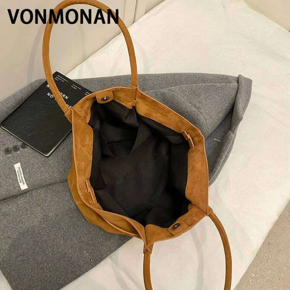 Large Nubuck Leather Tote Bags Ladies Shoulder Bag For Women Autumn Winter New Korean Fashion Y2k Retro Handbags And Purses