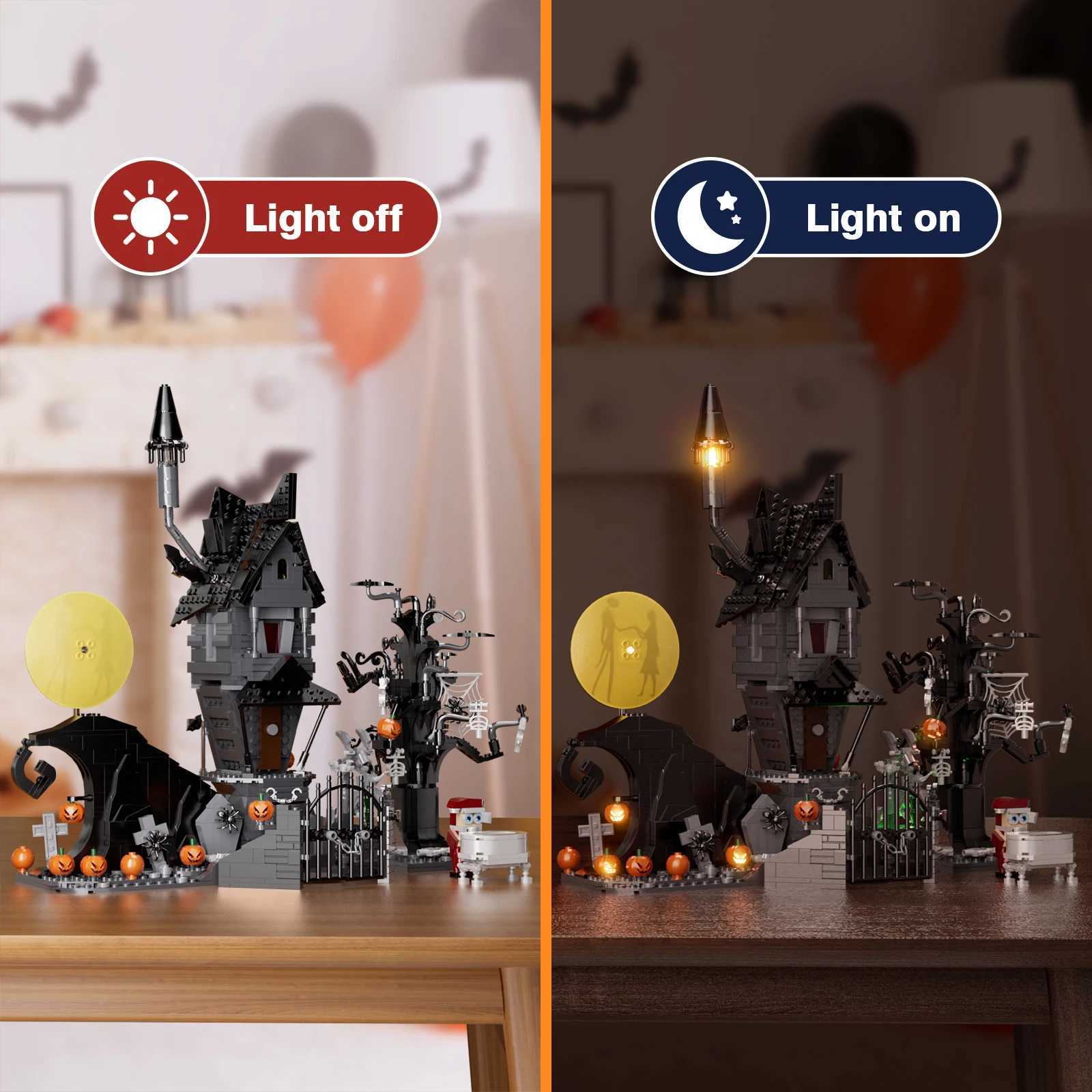 Nightmare Before Building Sets Horror Pumpkin Ghost House Model Blocks Halloween Christmas Gift Kids Adults Free shipping