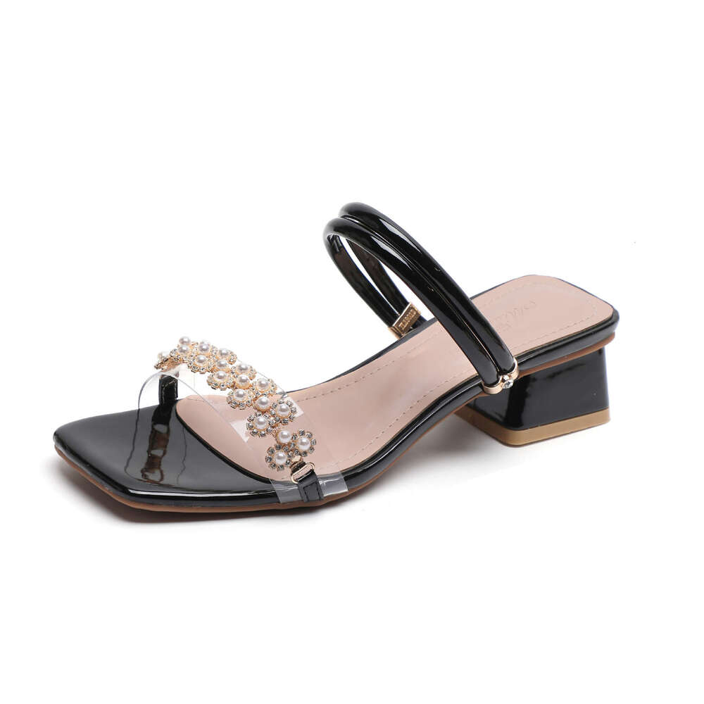 Fairy Style French Fashion Chunky Heel Sandals 2025 Summer New Flat Niche Design Sense Internet Celebrity Women's Shoes