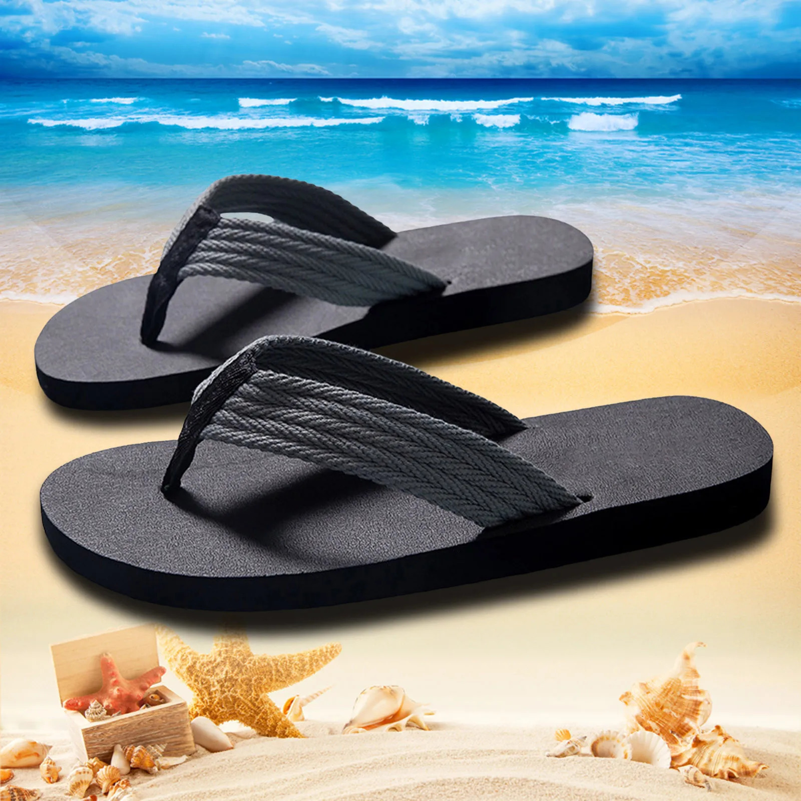 Mens Cowboy Slippers Summer Casual Outside Wear Beach Non Slip Breathable Flip Flops Clip Toes Mens el Slippers Plus Size 250526