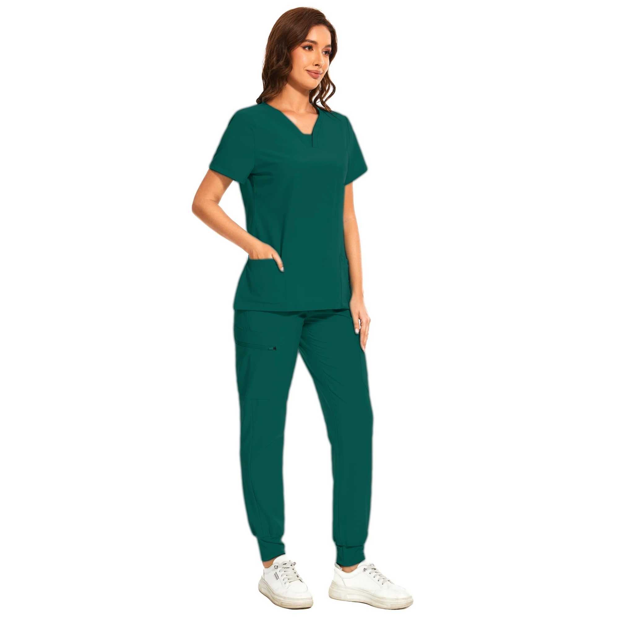 Two-piece Scrubs Oversize Medic Care Uniform Scrub Anti Wrinkle Stretch Fabric Hospital Uniform Nursing Medical Scrub Set X250528