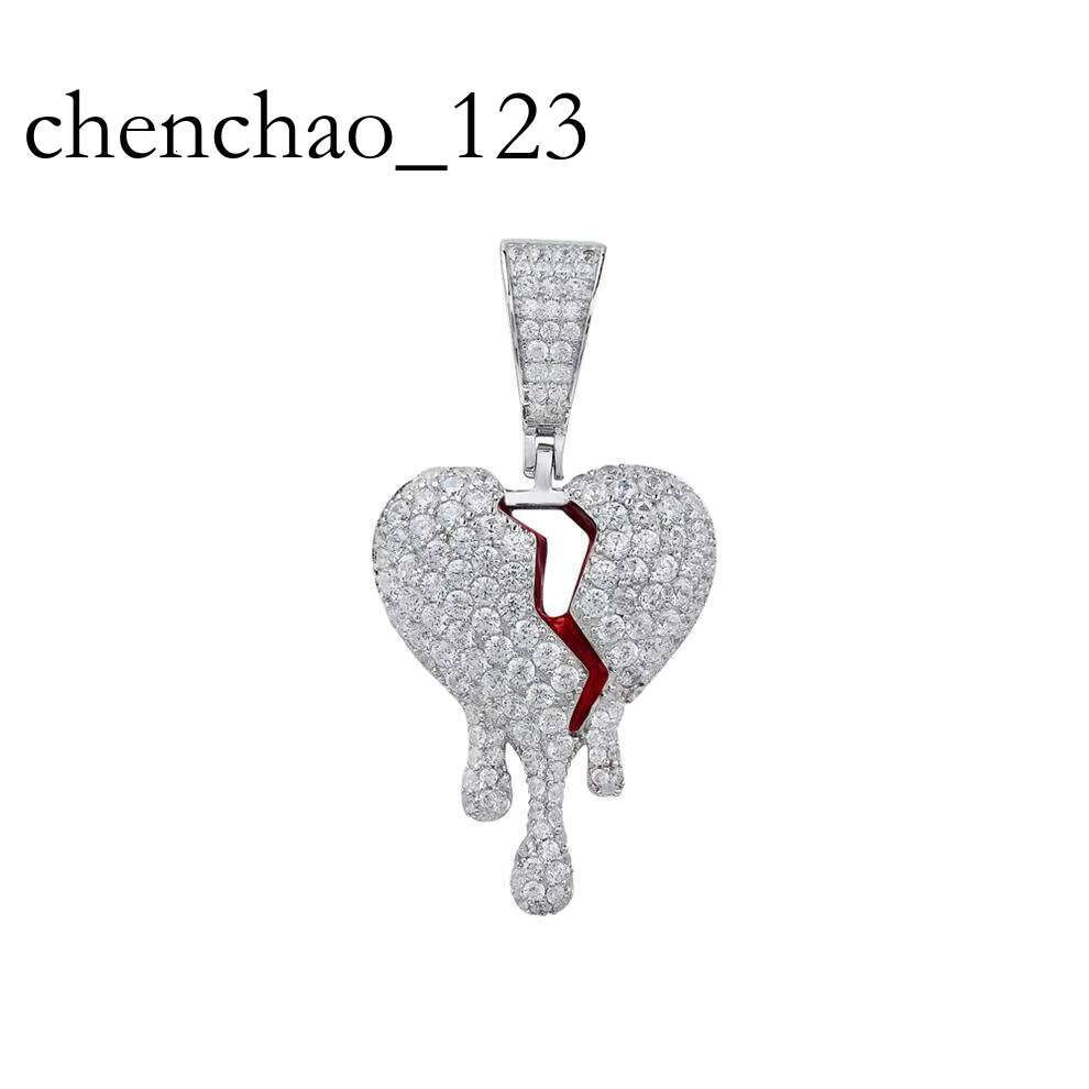 High Quality Jewelry VVS Moissanite Gold Plated Sterling Sier Broken Heart Dancing Pendant for Unisex