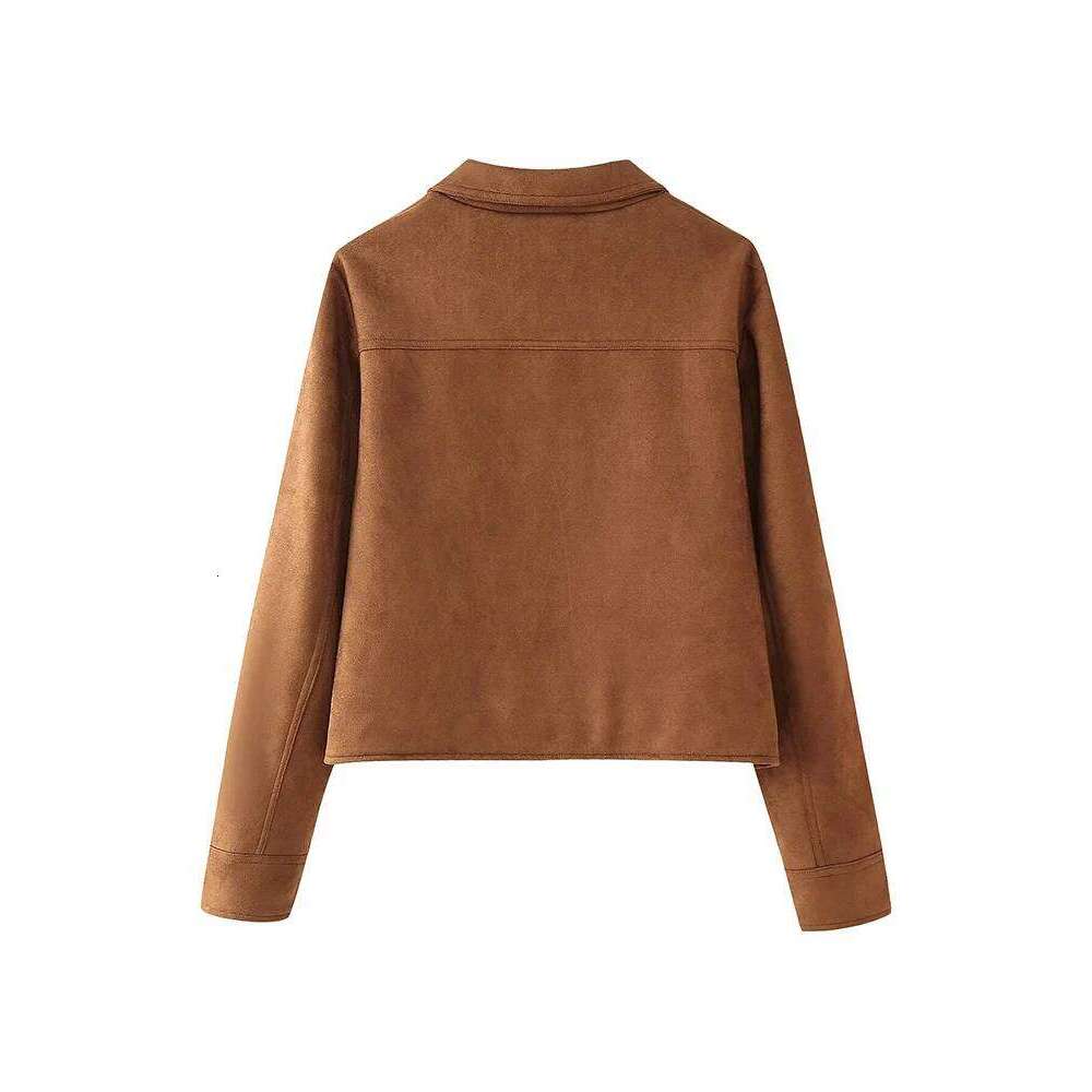 Autumn and Winter American Retro Casual Fashion Versatile High-End Style Western Slim Brown Jacket for Women