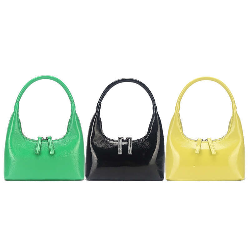 2023 New Genuine Hobo Women's Bag French Patent Leather Underarm Handbag for Women