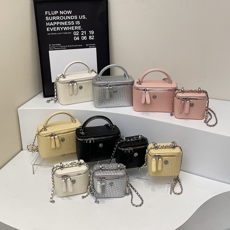 Luxury Brand Designer Bag Xiaoxiangfeng Box Bags Trendy Casual Fashion Chain Weaving Pattern Single Cross Shoulder Handheld Small Square Bag