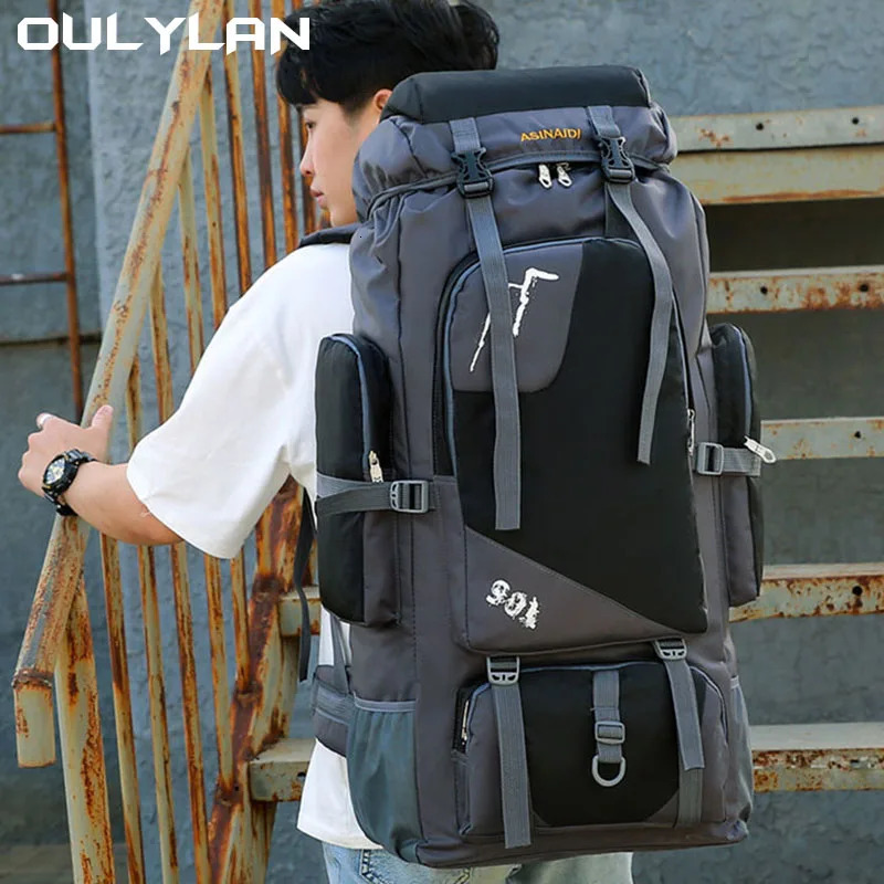 Oulylan 90L Waterproof Hiking Camping Backpack Trekking Bag Rucksack Large Capacity Travel Sports Bags Camping Equipment Men 250522