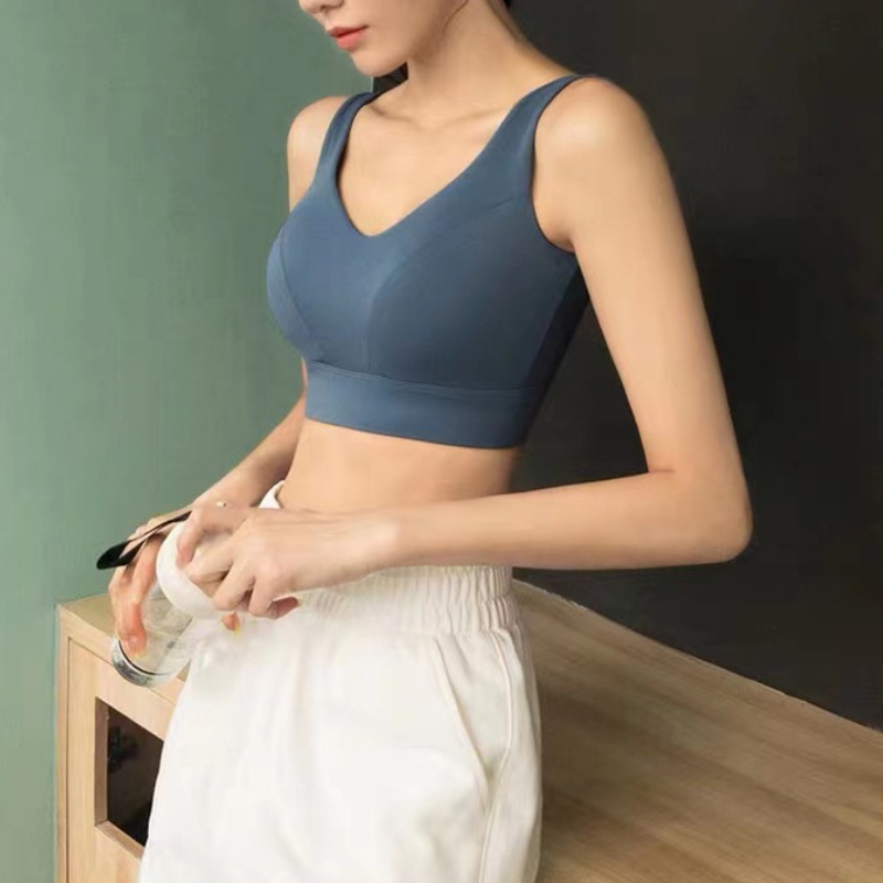 Sports bra yoga outfits women vest gym top sleeveless athletic undergarments no underwires with chest pads outdoor running breathable workout clothes 