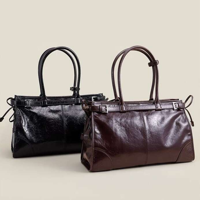 Women's New Large Capacity Genuine Leather Boston First Layer Cowhide High-end Fashion Tote Bag