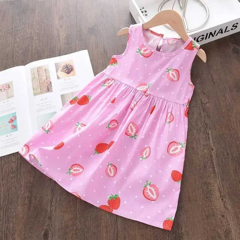 Bear Leader Summer Girls Dress Casual Princess Dresses Sleeveless Print Flower Costumes Kids Vestidos Cotton Floral Dress 2-7Y X2505281