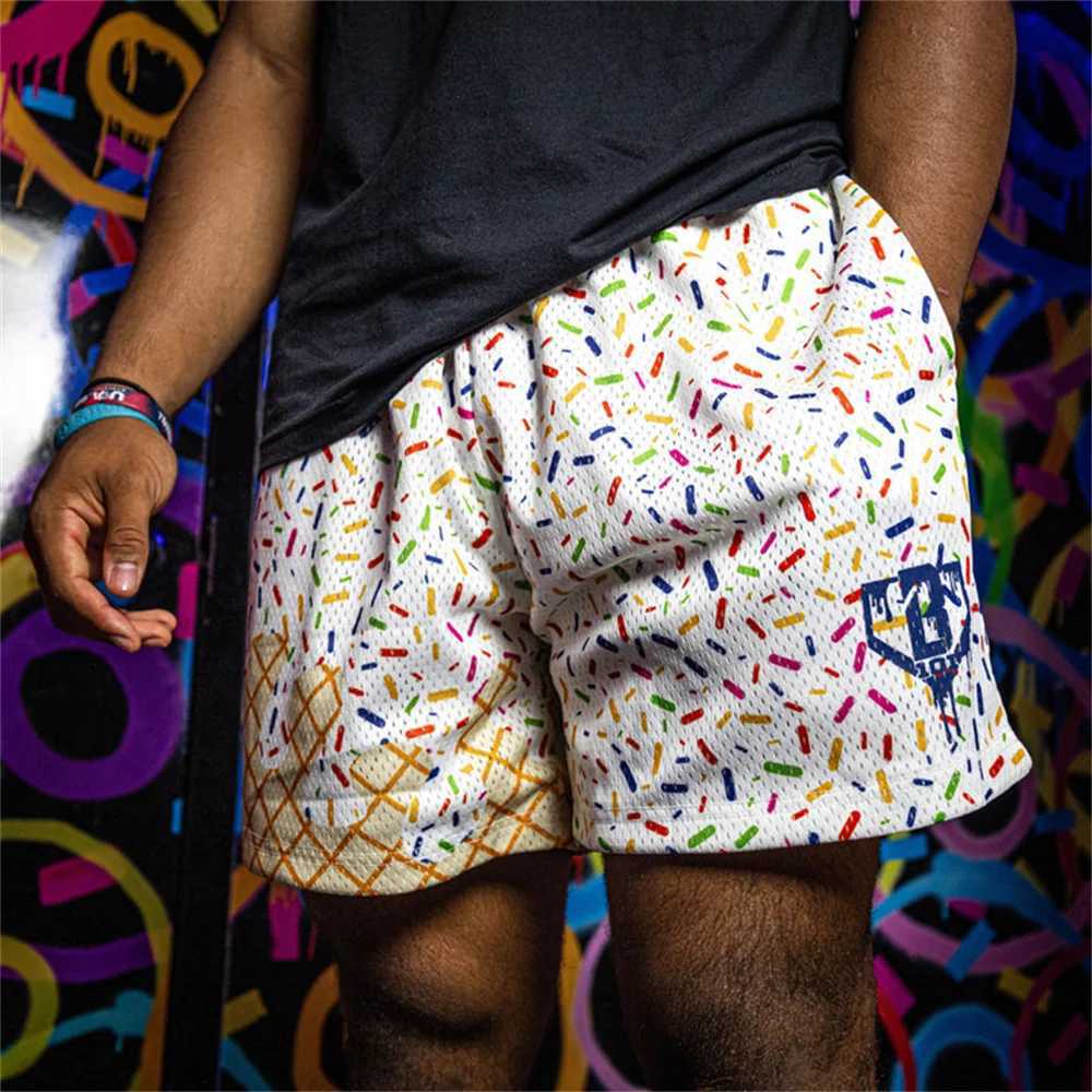 2025 Hot Summer Ice Cream Mens Basketball Shorts Youth Sports Gym Loose Shorts Quarter Outdoor Sports Shorts Street Short Pants X250528