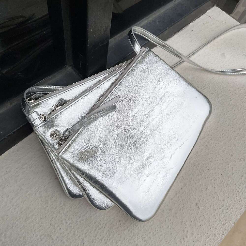 2023 New Multi-layer Personality Crossbody Simple Single Shoulder Niche Design Genuine Leather Women's Bag